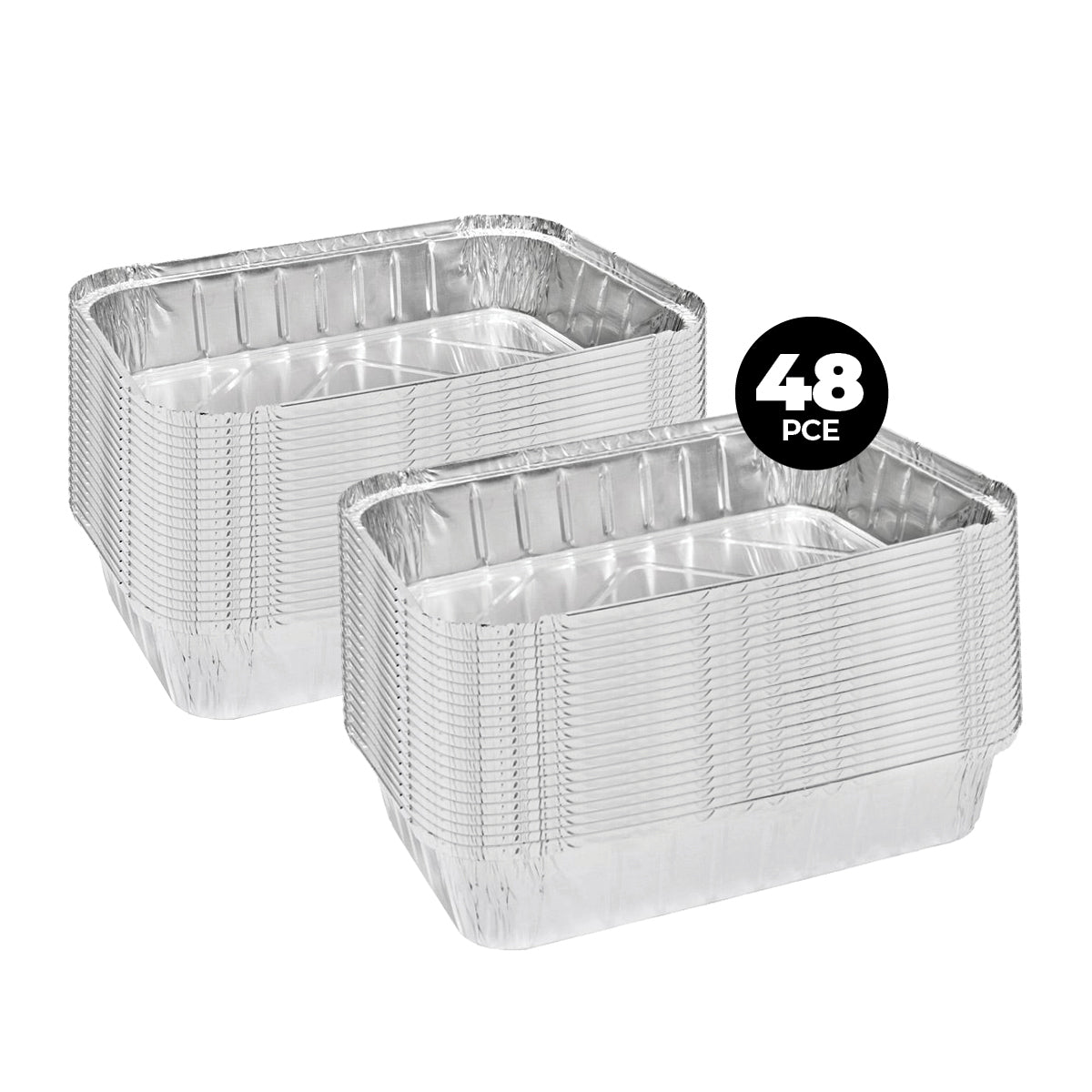 Home Master 48PCE Aluminium Deep Foil Trays Premium Quality &amp; Strength 32cm