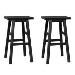 Artiss Bar Stools Kitchen Counter Stools Wooden Chairs Black x2