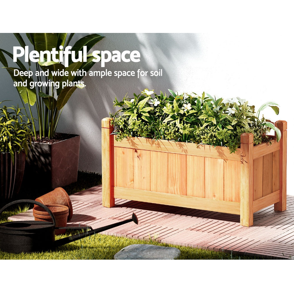 Greenfingers Garden Bed 60x30x33cm Wooden Planter Box Raised Container Growing