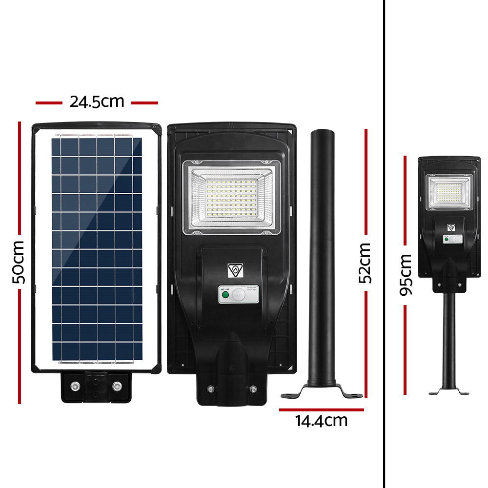 Leier 80 LED Solar Street Light 90W Flood Motion Sensor Remote Outdoor Wall Lamp