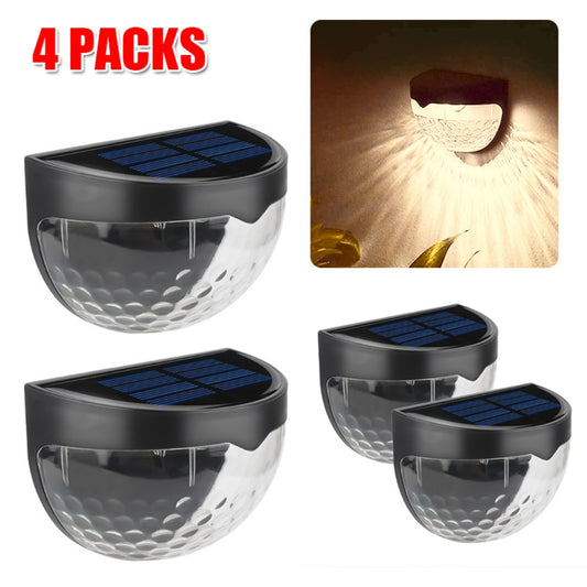 4PCS Solar Powered LED Wall Lights Door Fence Lights Outdoor Garden Lamp Light