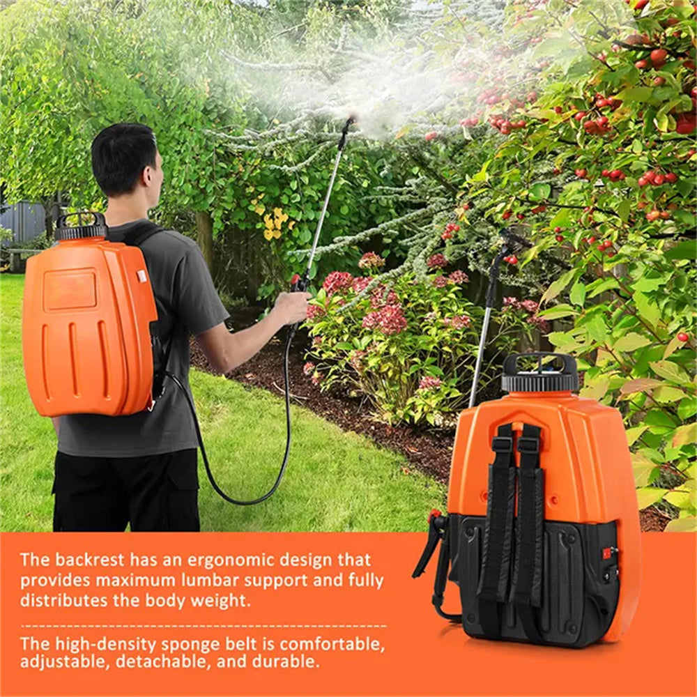 16L Electric Sprayer Backpack Weed Boom Tank Farm Watering Rechargeable