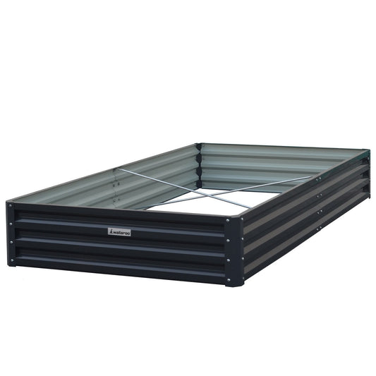 Wallaroo Garden Bed 240 x 120 x 30cm Galvanized Steel - Black