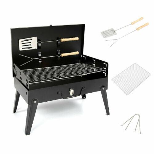 Folding Picnic Camping Charcoal BBQ Grill Adjustable Height Portable Garden Barbecue Grill Broiler Outdoor Cooking Tool