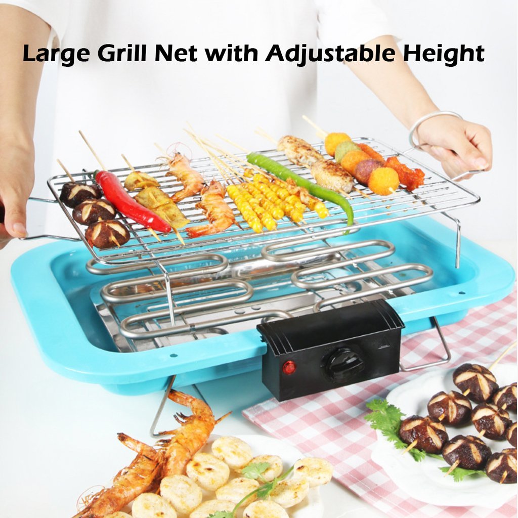 TeppanGrill: Portable Electric BBQ with Smokeless Barbeque Hot Plate in Black