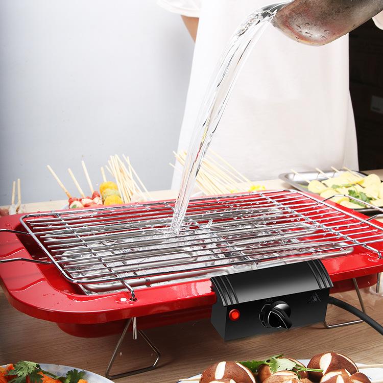 TeppanGrill: Portable Electric BBQ with Smokeless Barbeque Hot Plate in Black