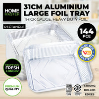 Home Master 144PCE Aluminium Foil Trays Premium Quality Cook Bake 31cm