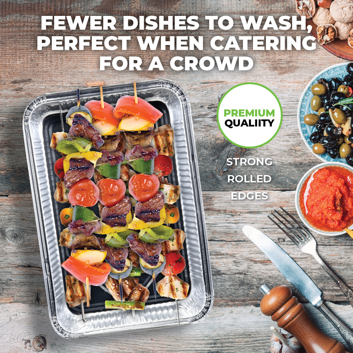 Home Master 144PCE Aluminium Foil Trays Premium Quality Cook Bake 31cm