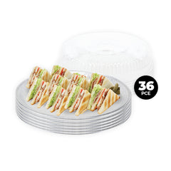 Home Master 36PCE Aluminium Foil Trays Round With Transparent Lids 30cm