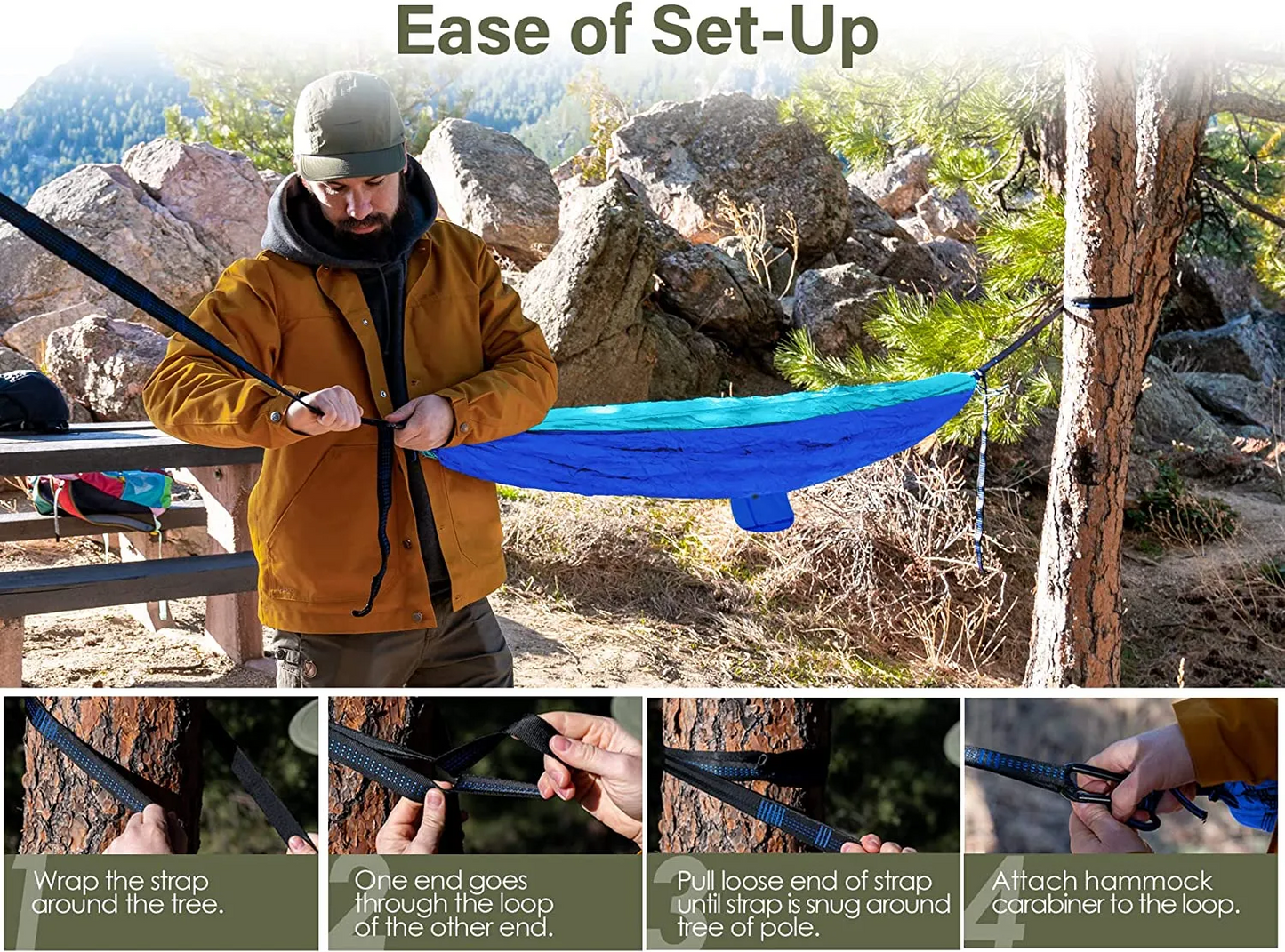 Blue & Grey Camping Hammock