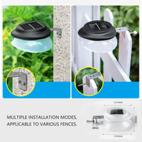 2PCS Monocrystalline solar panel LED Wall Lights for Fence Garden(White)