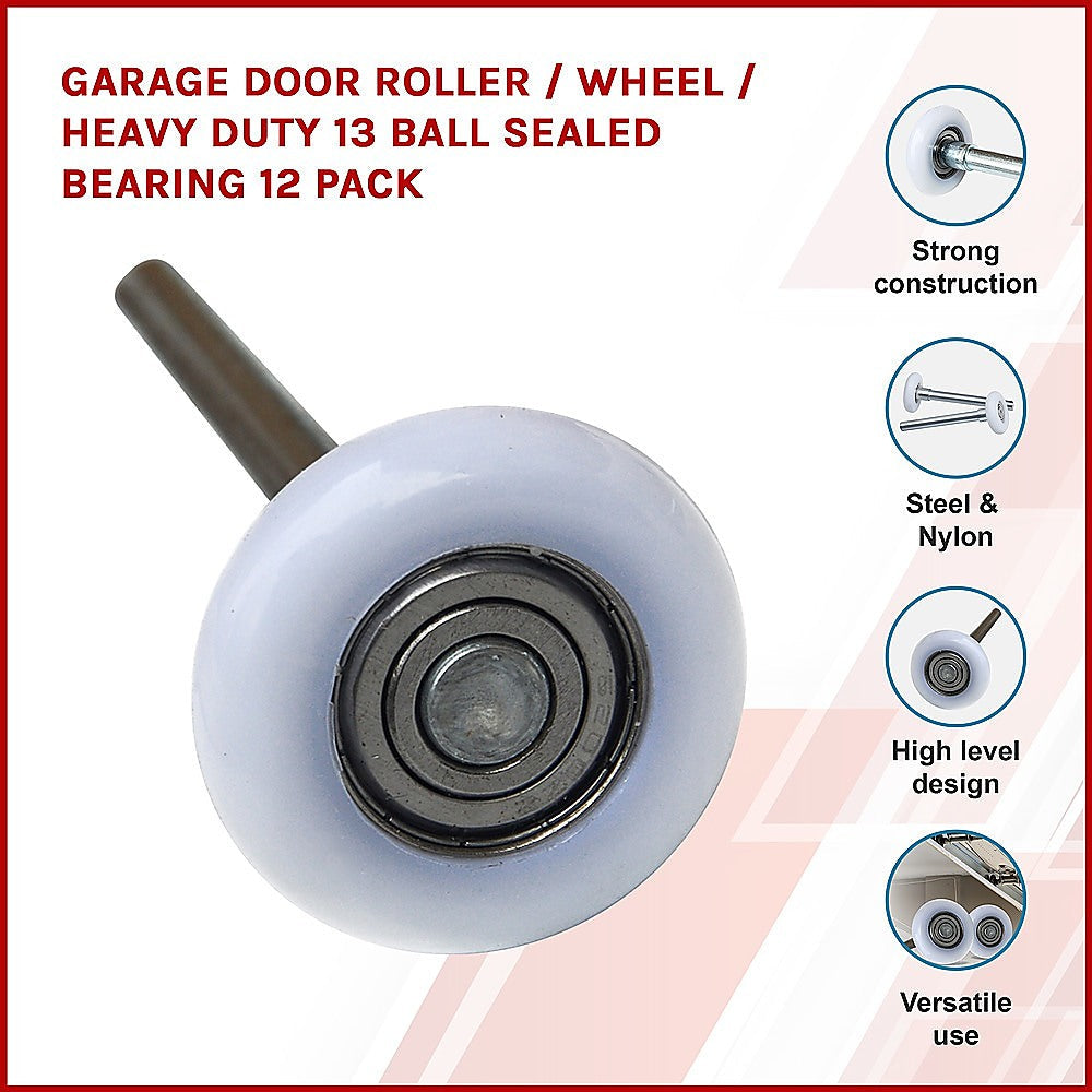 Garage Door Roller / Wheel / Heavy duty 13 Ball Sealed Bearing 12 Pack