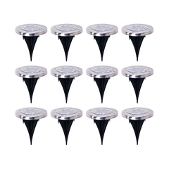 12x Solar Powered LED Buried Inground Recessed Light Garden Outdoor Deck Path