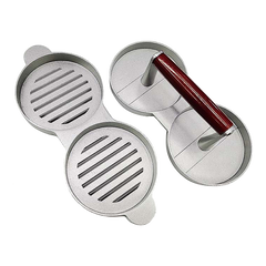 Double Burger Press Hamburger Maker Non Stick Aluminium Beef Patty Meat BBQ