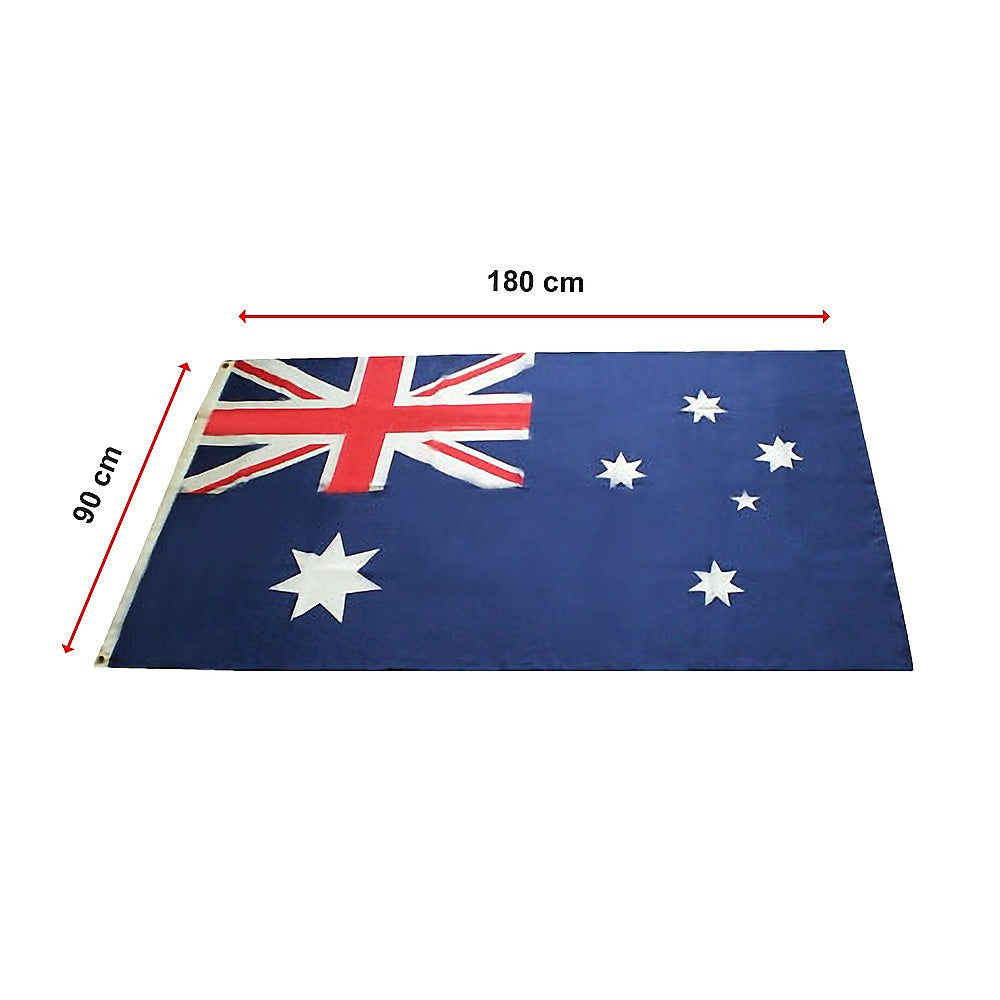 Australian Flag Heavy Duty Woven Spun Poly Australia Flag Metal Clips