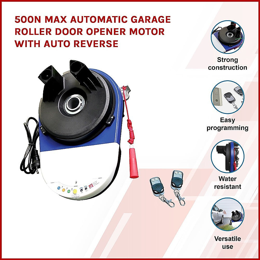 500N Max Automatic Garage Roller Door Opener Motor with Auto Reverse