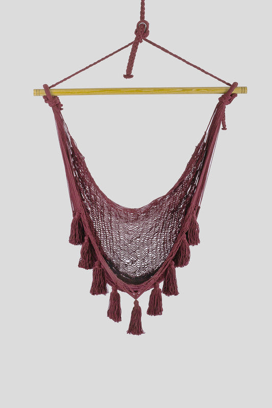 Deluxe Extra Large Mexican Hammock Chair in Outdoor Cotton Colour Maroon