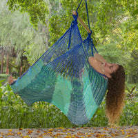 Mayan Legacy Extra Large Outdoor Cotton Mexican Hammock Chair in Caribe Colour