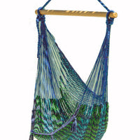 Mayan Legacy Extra Large Outdoor Cotton Mexican Hammock Chair in Caribe Colour