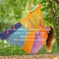 Mayan Legacy Extra Large Outdoor Cotton Mexican Hammock Chair in Mexican Pink Colour